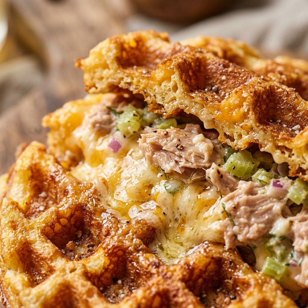 Tuna Melt Chaffle Sandwich