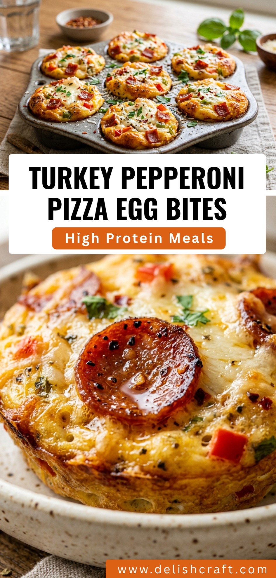 Turkey Pepperoni Pizza Egg Bites